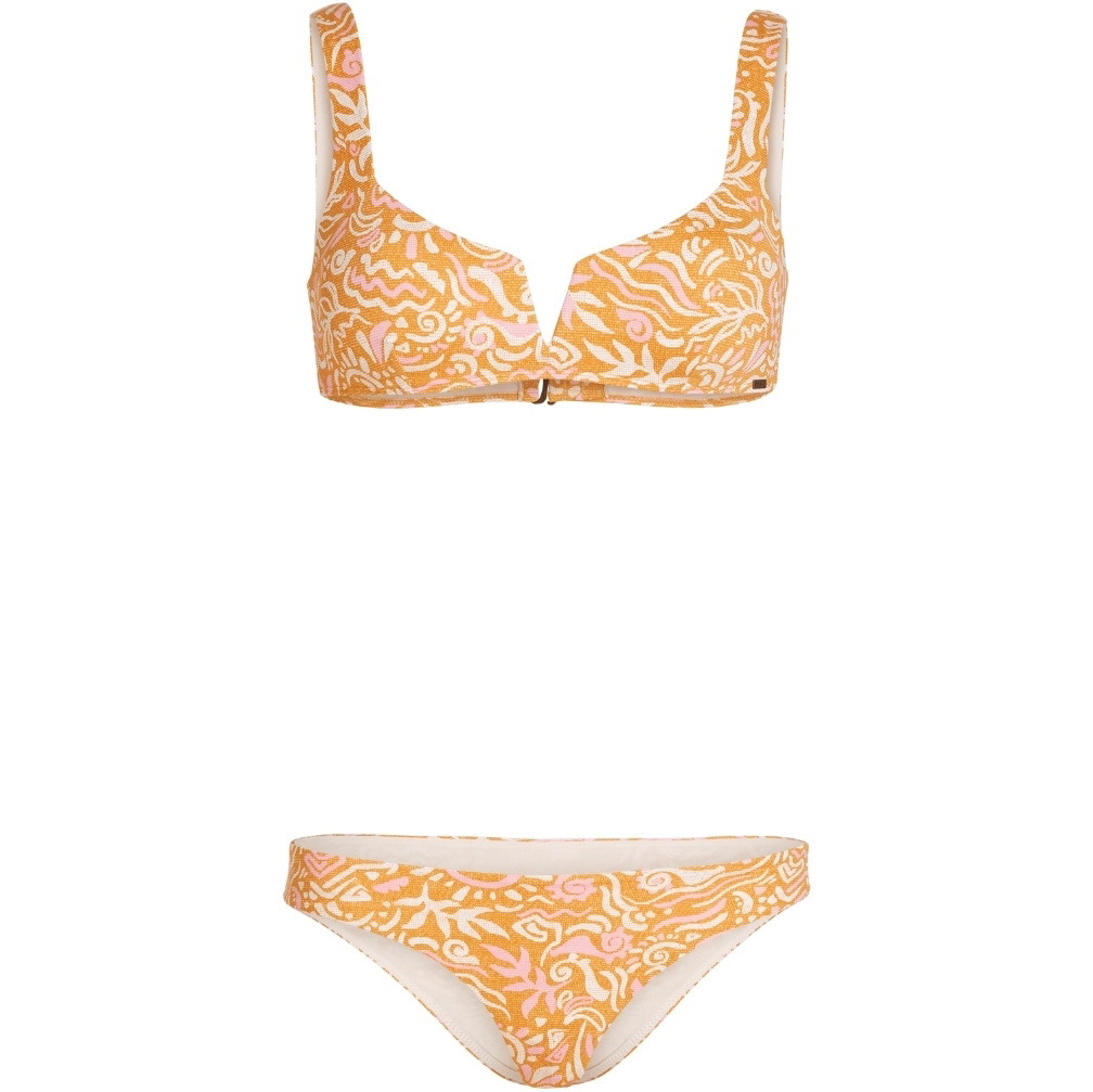2025 O'Neill Dames Women Of The Wave Popoyo Matira Bikiniset 1800339 - Orange Abstract Wave